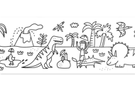 DESENROLA - OS DINOSSAUROS (rolo de colorir)