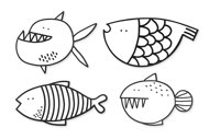 FISH TO COLOUR IN (PEIXES PARA COLORIR)