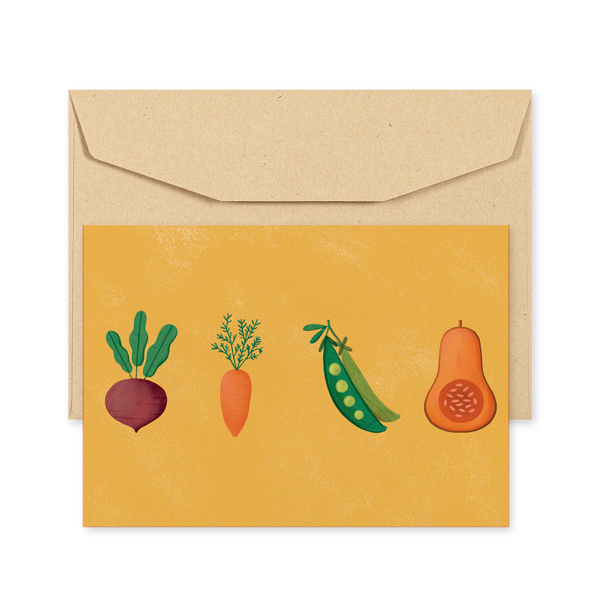 Picture of POSTCARD - 10 CUBES - FOUR VEGGIES