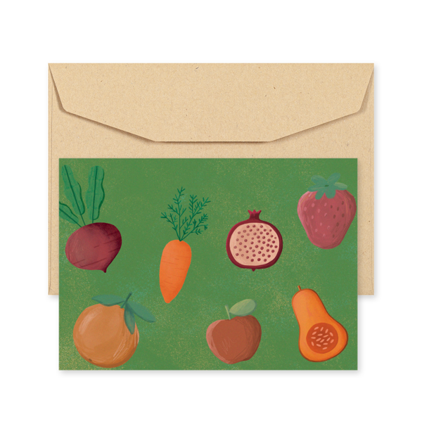 POSTCARD - 10 CUBES - GREEN