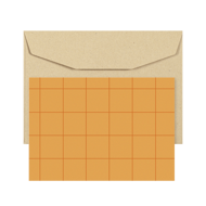 POSTCARD - ORANGE SQUARES (SQUARED)