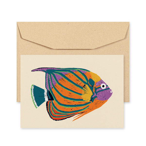 POSTCARD - FISHES - POMACANTHUS ANNULARIS